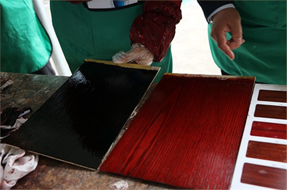 水性木器漆調(diào)色涂裝樣板展示圖