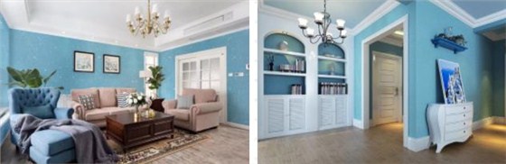 高溫天氣，用冷色調(diào)墻面降溫?zé)┰甑那榫w